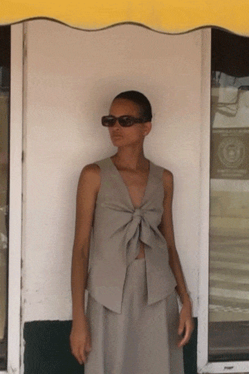 arkitaip The Lucia Tie Vest in oatmeal