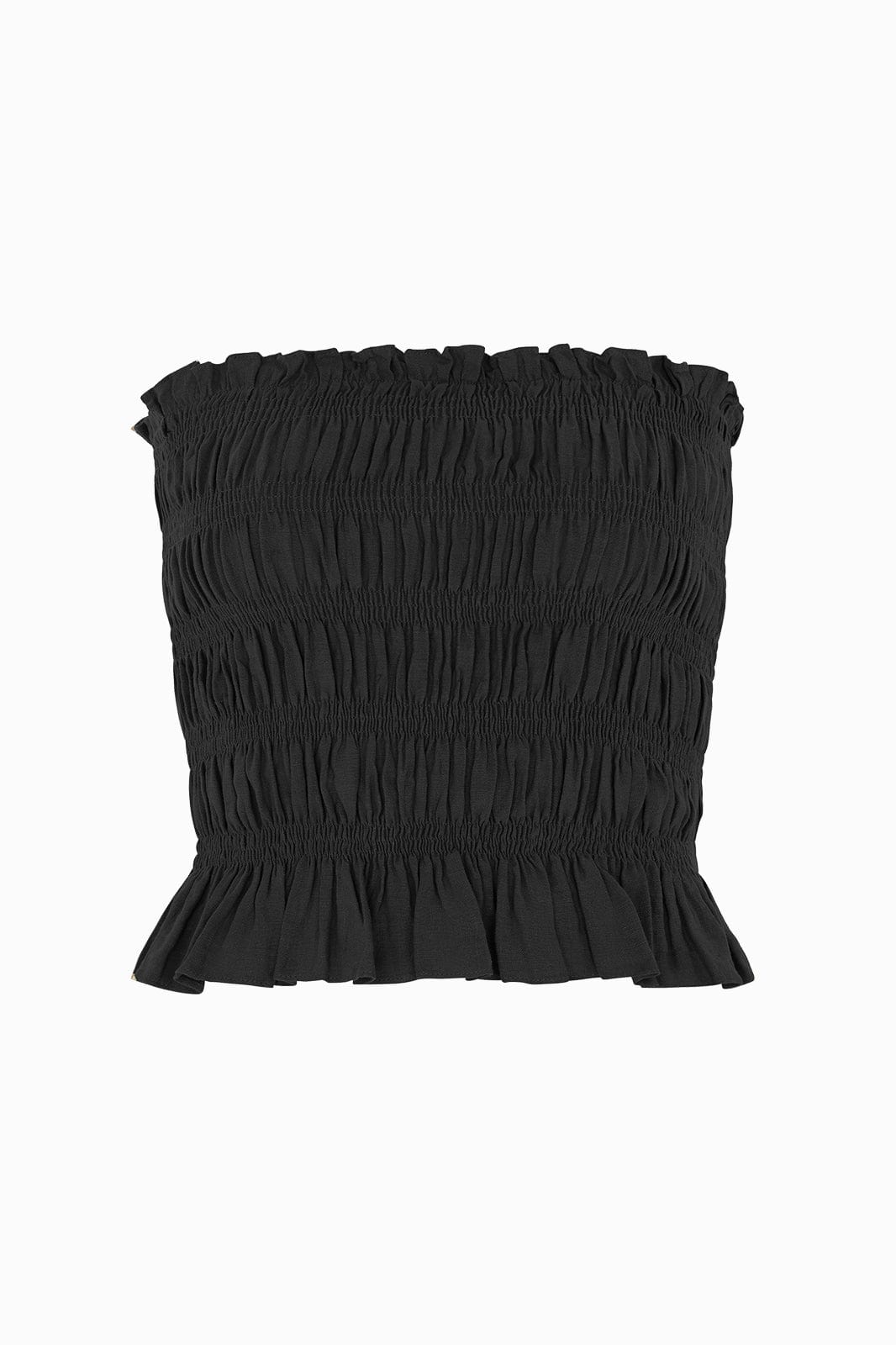arkitaip Tops OS / black The Milou Smocked Tube Top in black