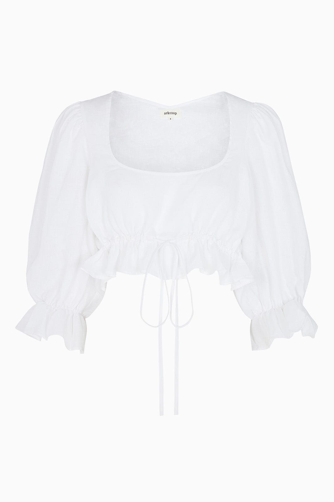 arkitaip Tops The Carla Puffed Sleeves Blouse in white