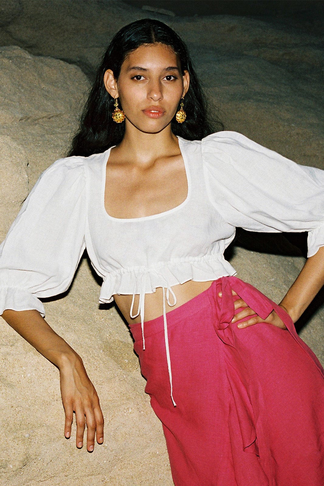 arkitaip Tops The Carla Puffed Sleeves Blouse in white