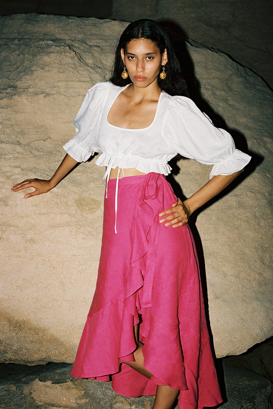 arkitaip Tops The Carla Puffed Sleeves Blouse in white