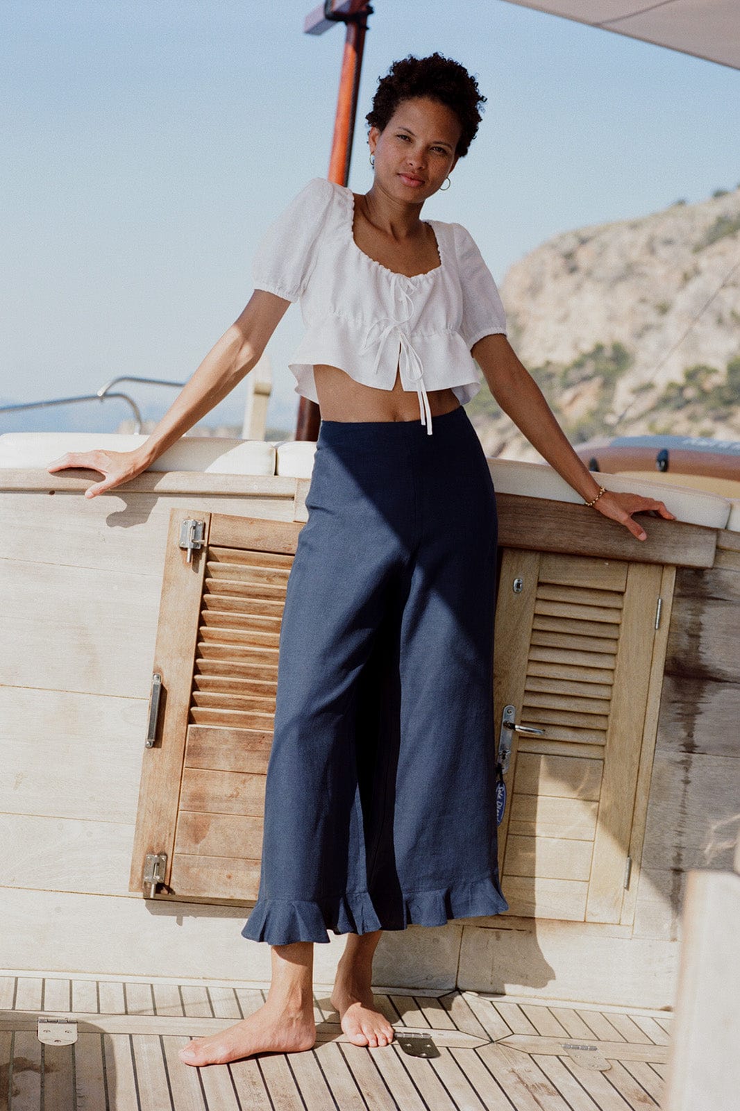 arkitaip Tops The Elodie Cropped Blouse in white