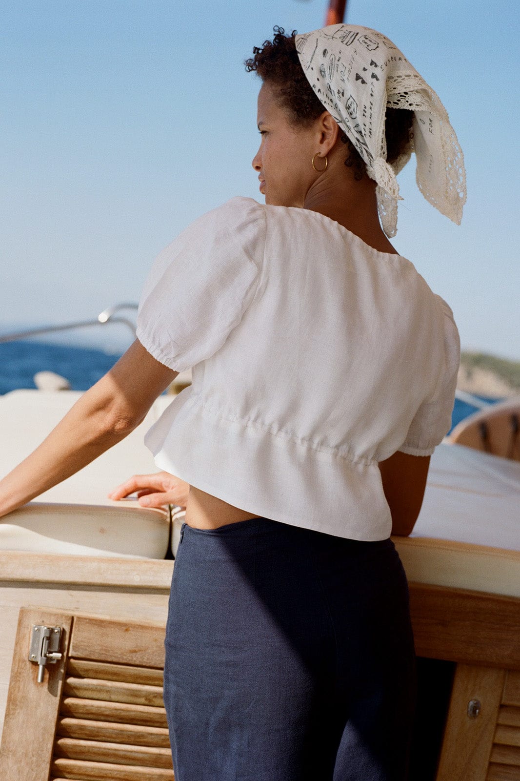 arkitaip Tops The Elodie Cropped Blouse in white