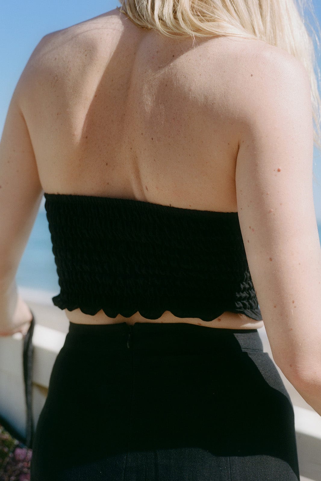 arkitaip Tops The Pippa Cropped Bandeau Bustier Top in black