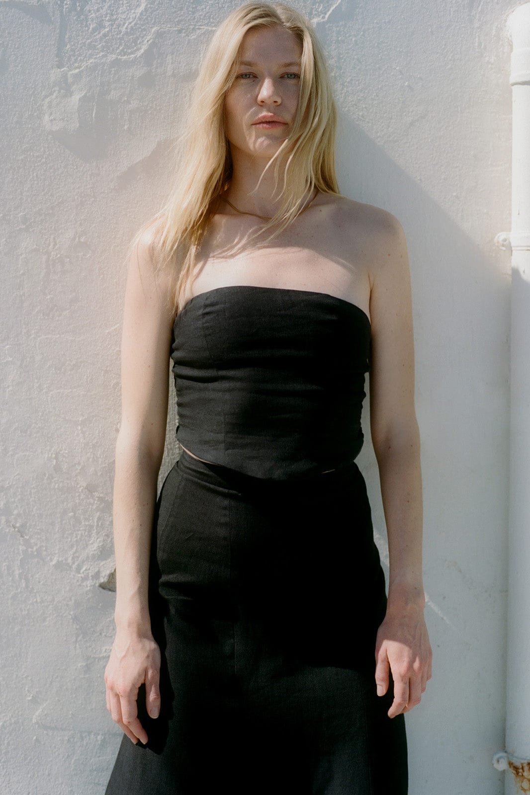 arkitaip Tops The Pippa Cropped Bandeau Bustier Top in black