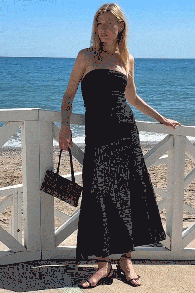 arkitaip Tops The Pippa Cropped Bandeau Bustier Top in black