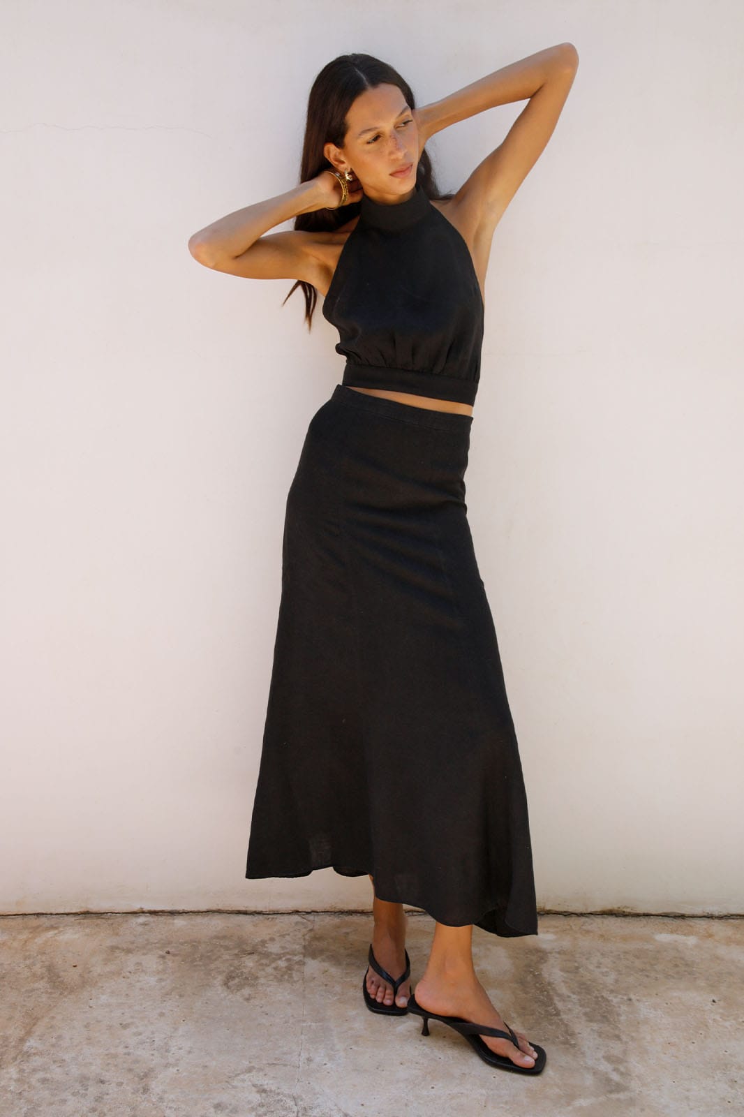 arkitaip Tops The Ronja Halterneck Top in black