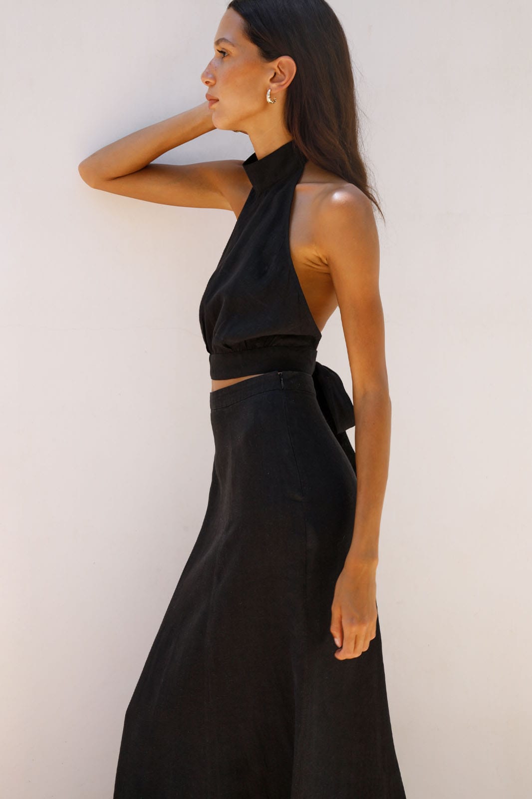 arkitaip Tops The Ronja Halterneck Top in black