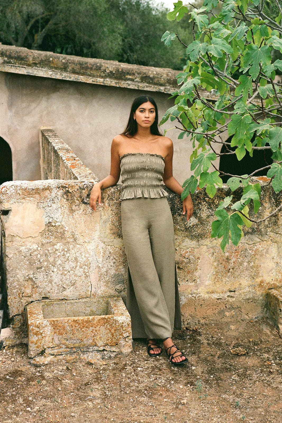 arkitaip Trousers The Lena Wide-Leg Trousers in taupe - Sample