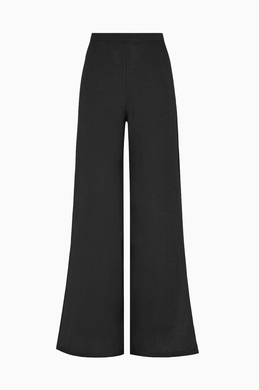 arkitaip Trousers The Lena Wide-Leg Wool Trousers with side slit in black
