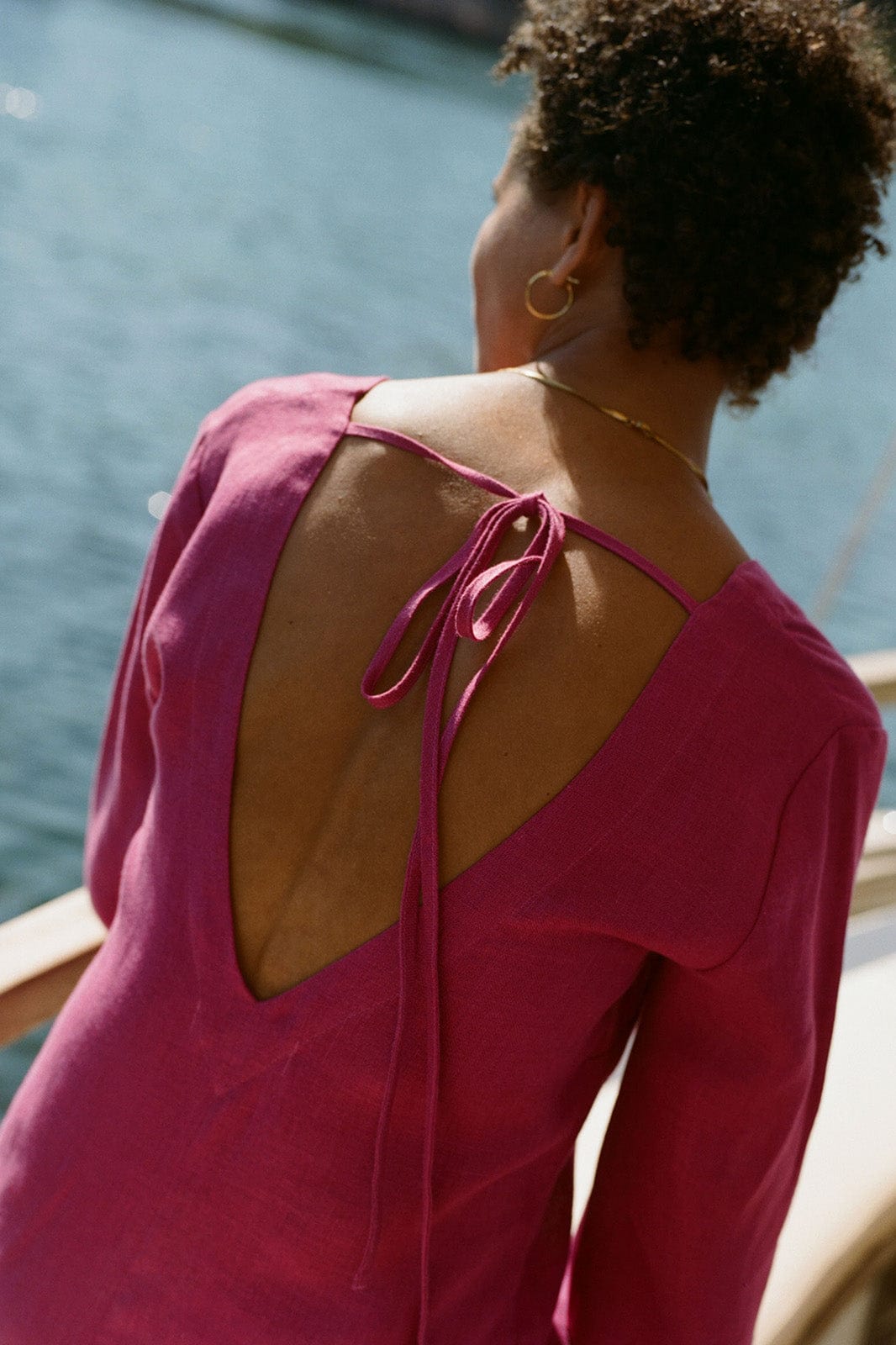 arkitaip Tunics The Olivia Linen Tunic in berry