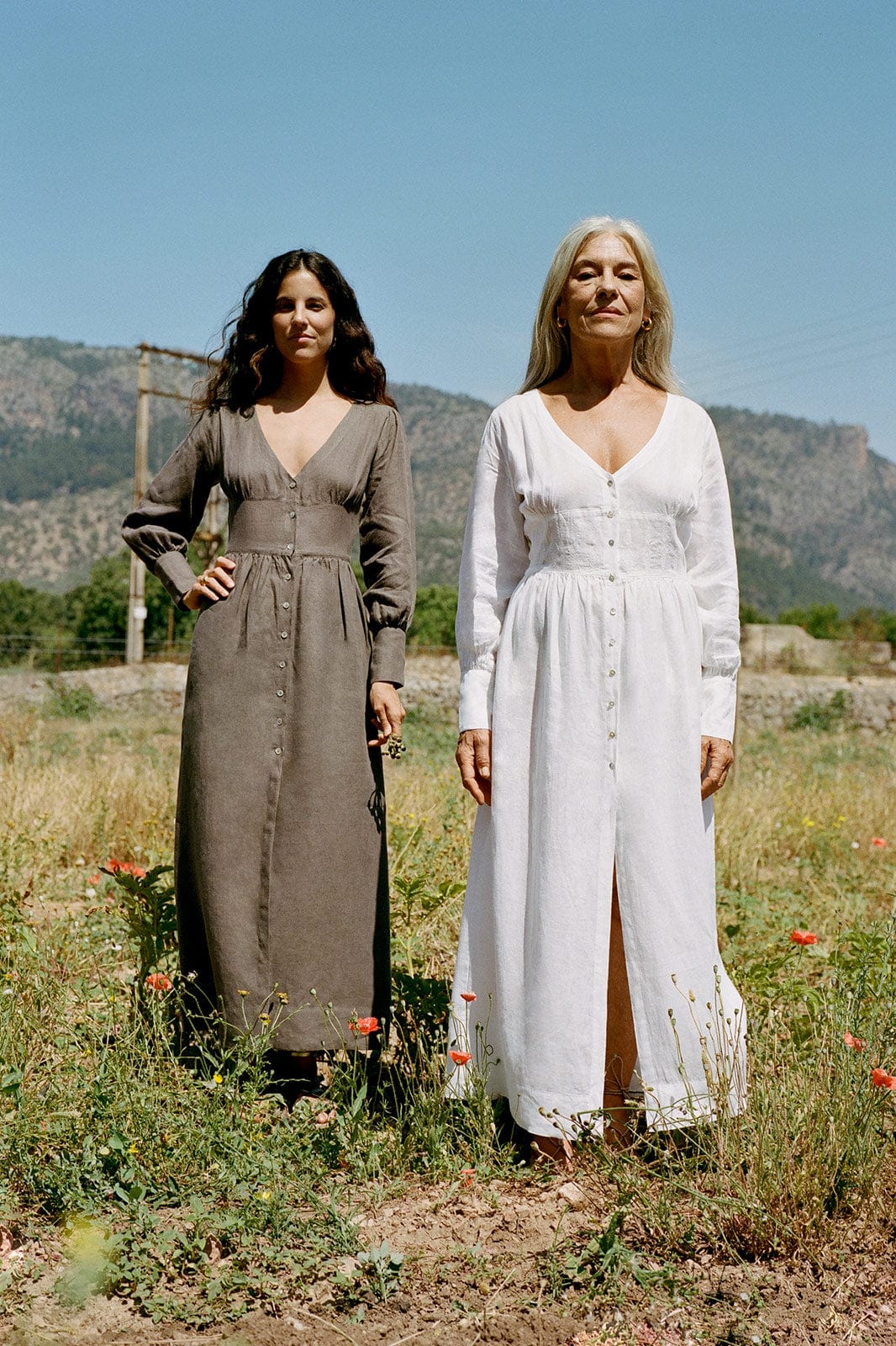 arkitaip Maxi Dresses The Gertrude Linen Maxi Dress in mocha