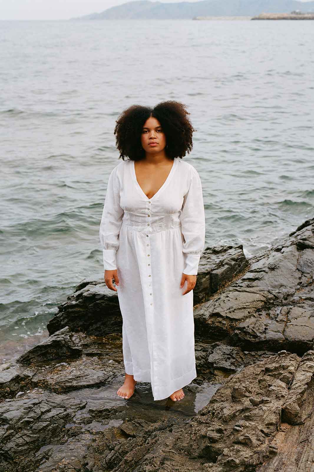 arkitaip Maxi Dresses The Gertrude Linen Maxi Dress in White