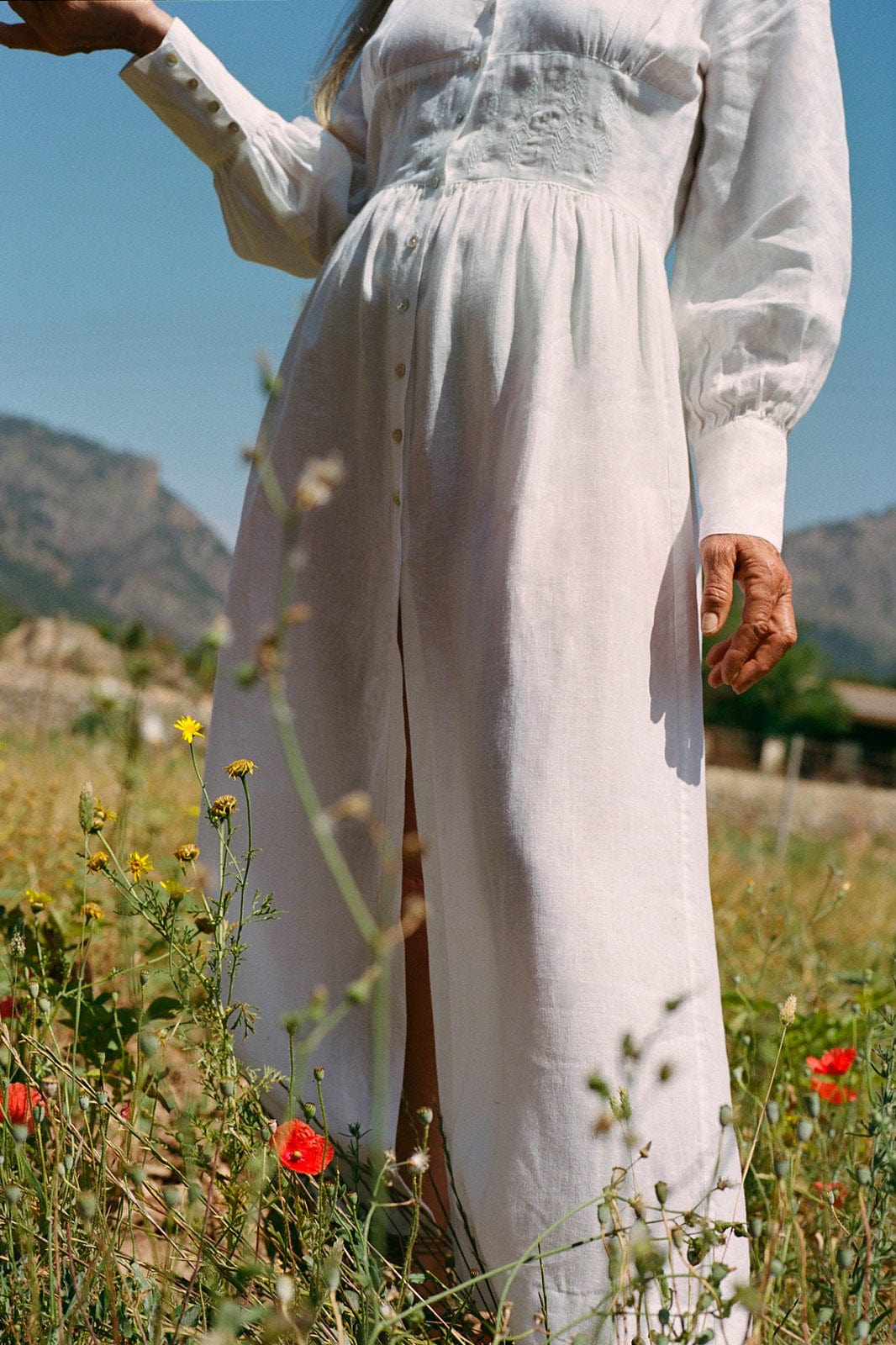 arkitaip Maxi Dresses The Gertrude Linen Maxi Dress in White