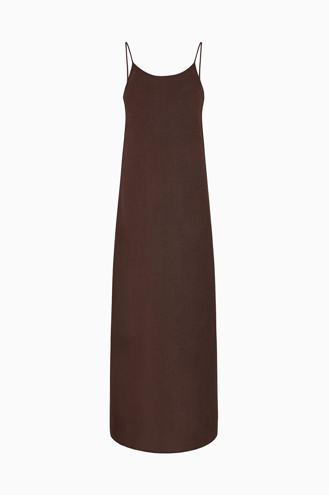 arkitaip Maxi Dresses The Trude Linen Slip Dress in chocolate