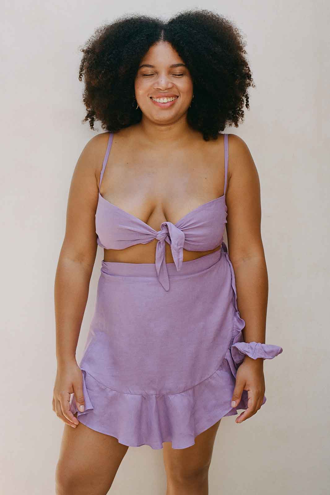 arkitaip Skirts The Sharon Ruffled Mini Skirt in Purple