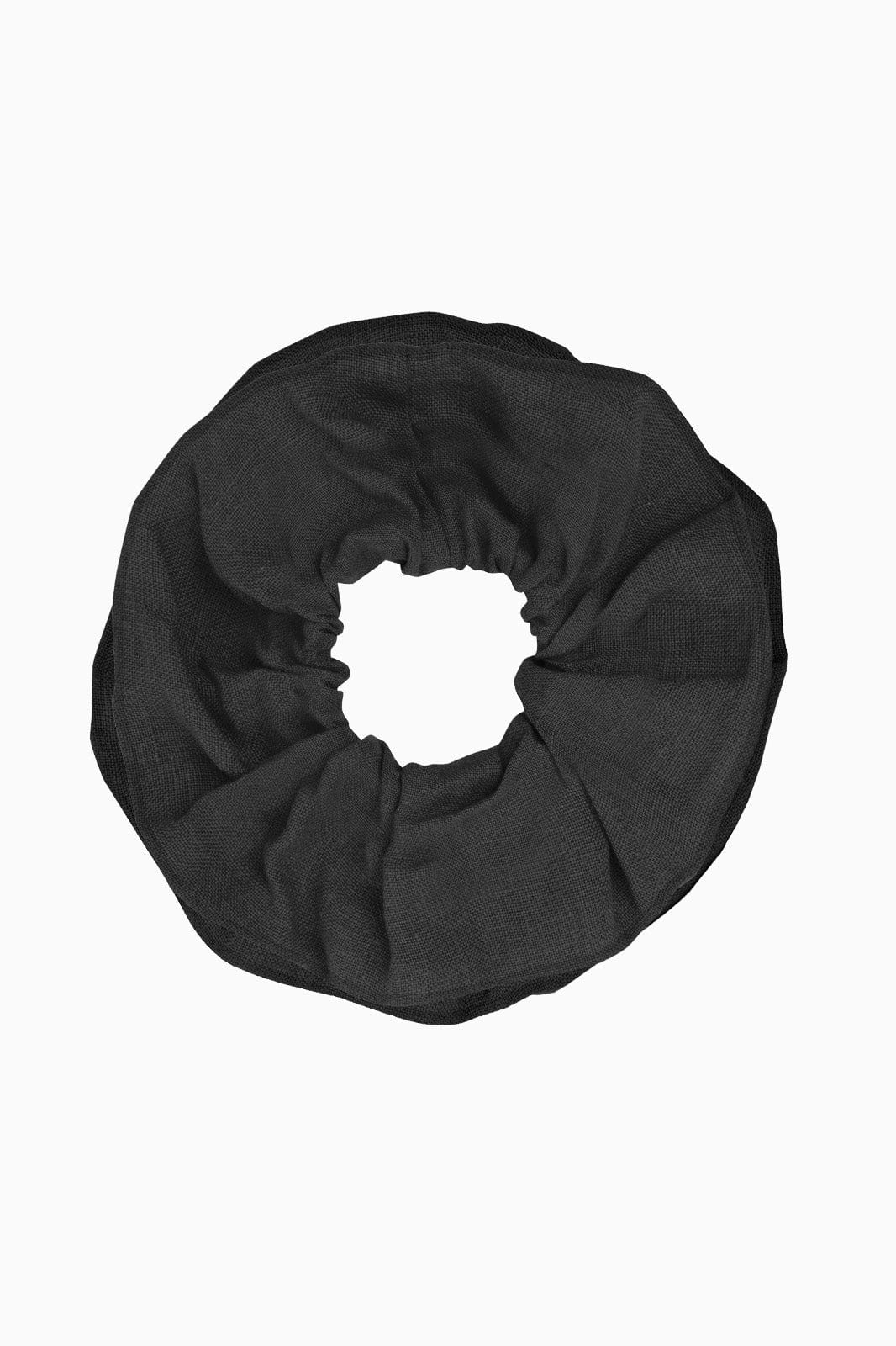 arkitaip Accessories Black Double-Layered Zero-Waste Linen Scrunchie