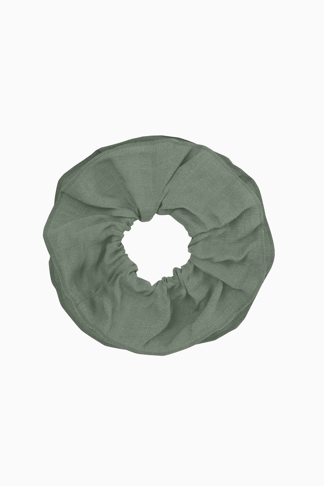 arkitaip Accessories Olive Green Double-Layered Zero-Waste Linen Scrunchie