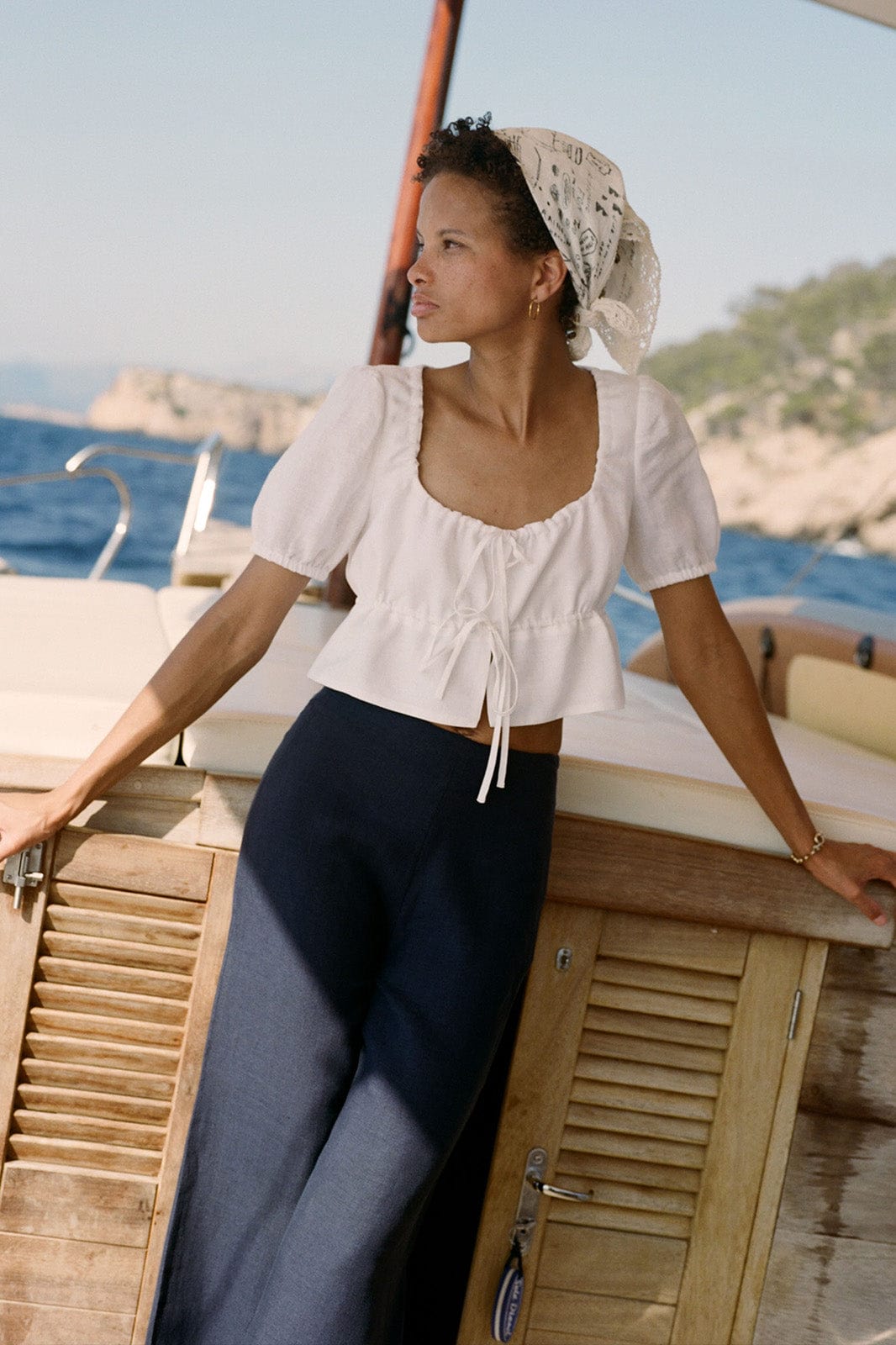 arkitaip Accessories One Size / Off-White arkitaip x Lucy Mahon Laced Linen Bandana