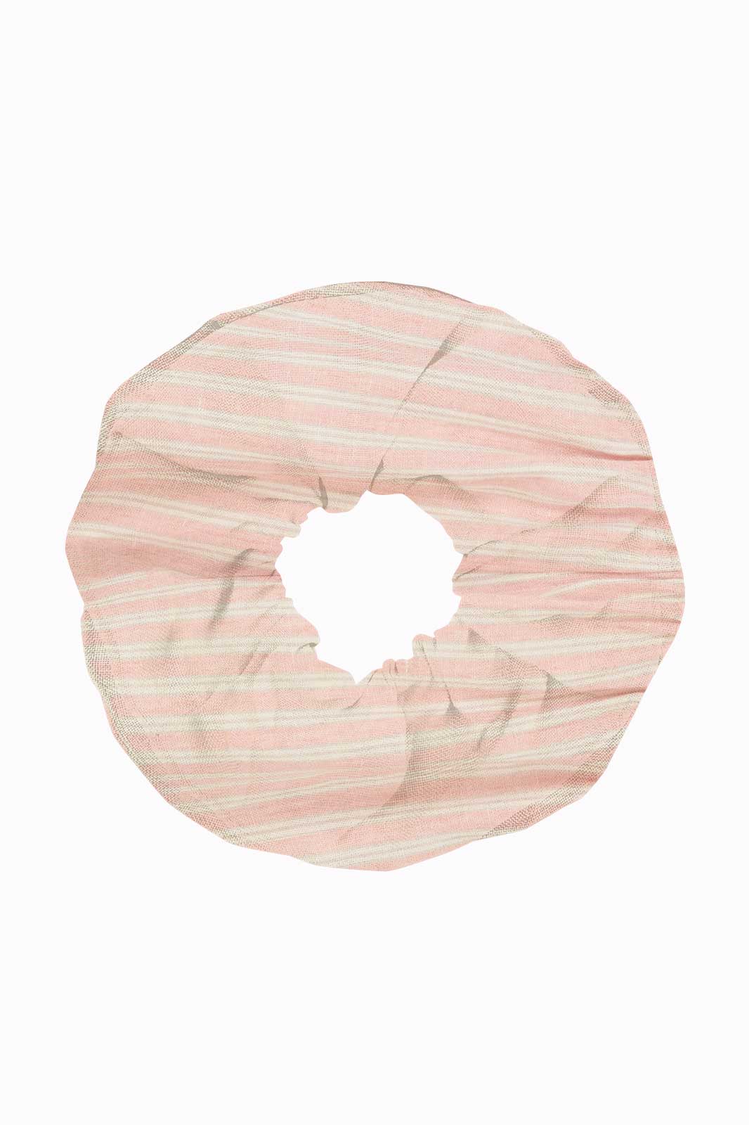 arkitaip Accessories Striped Rosé Double-Layered Zero-Waste Linen Scrunchie