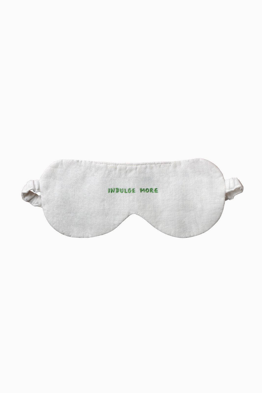 arkitaip Bags White/Green 'Indulge More' Linen Eye Mask