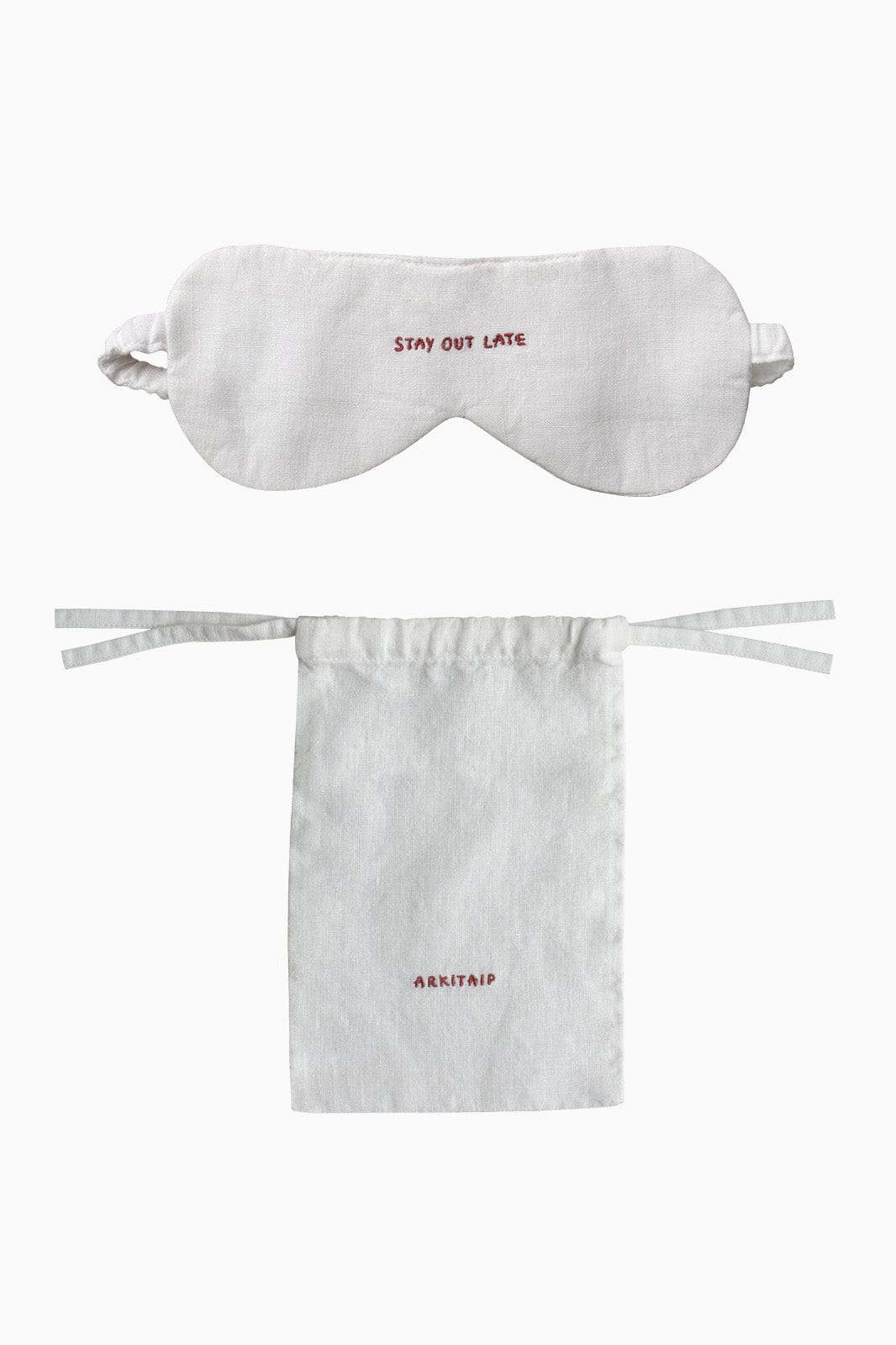 arkitaip Bags White/Red 'Stay Out Late' Linen Eye Mask