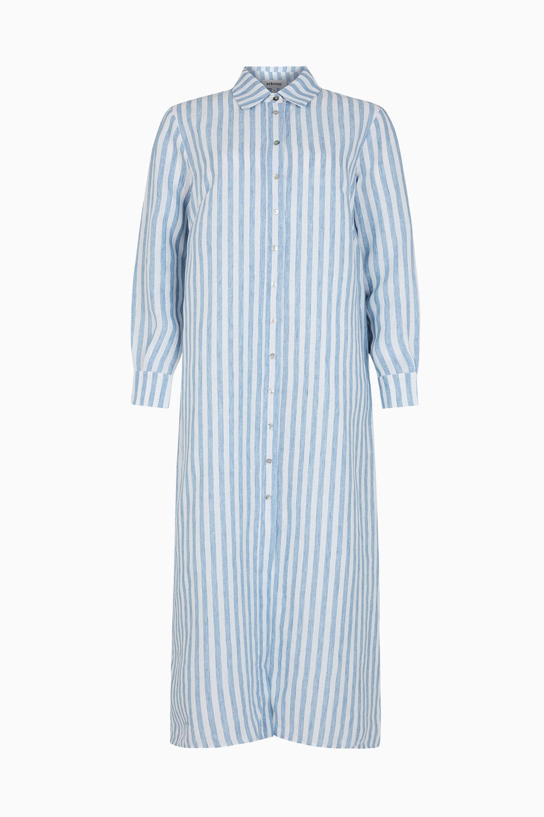 arkitaip Blouses The Gina Shirt Dress in striped blue