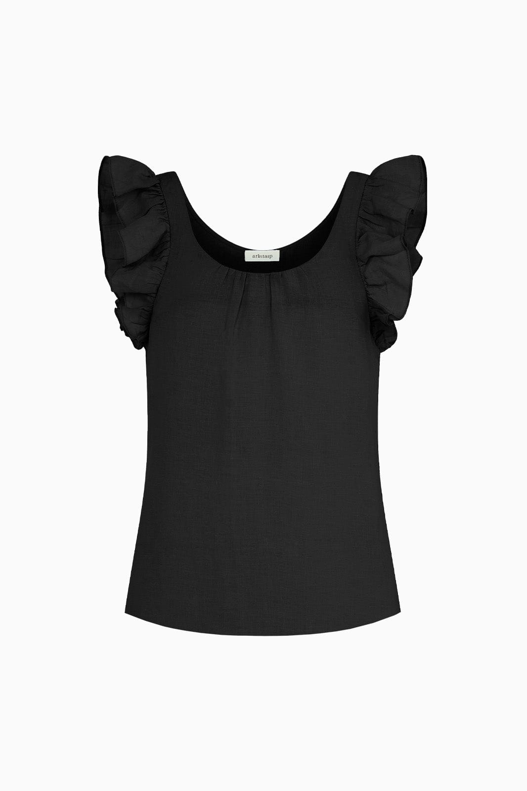 arkitaip Blouses The Jeanne Ruffled Top in black