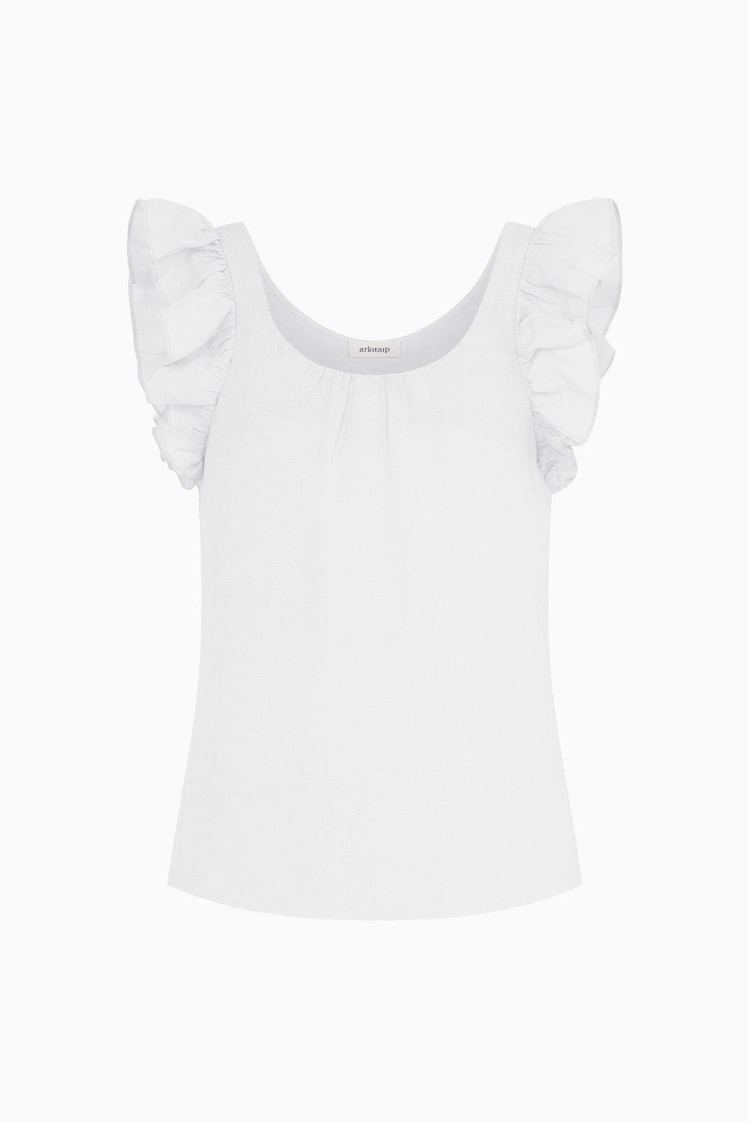 arkitaip Blouses The Jeanne Ruffled Top in white