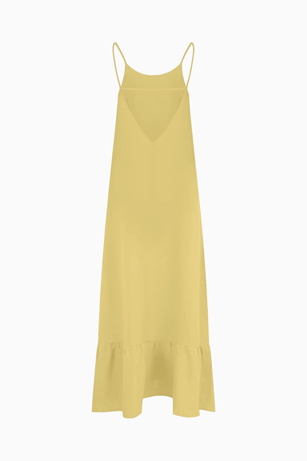 arkitaip Dresses The Gerda Ruffled Slip Dress in yellow