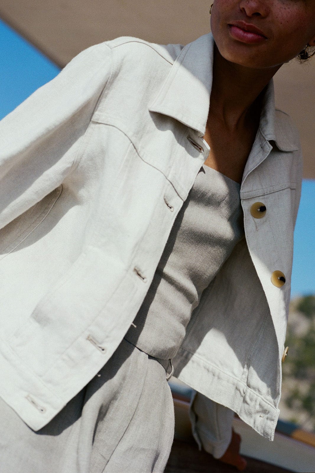 arkitaip Jackets The Elba Cropped Jacket in beige