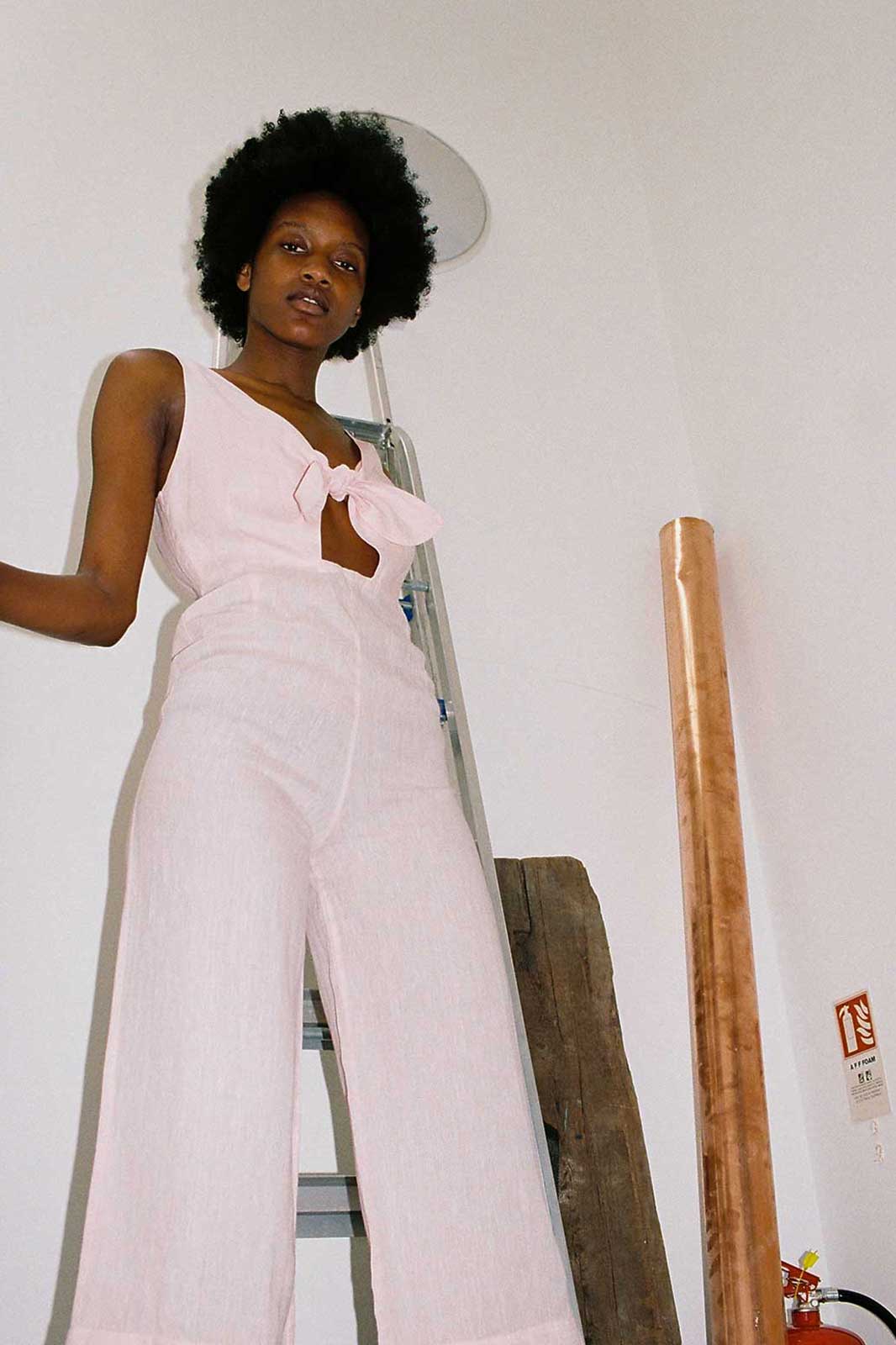 arkitaip Jumpsuits S / candy Gretl Linen Jumpsuit in candy - Sample