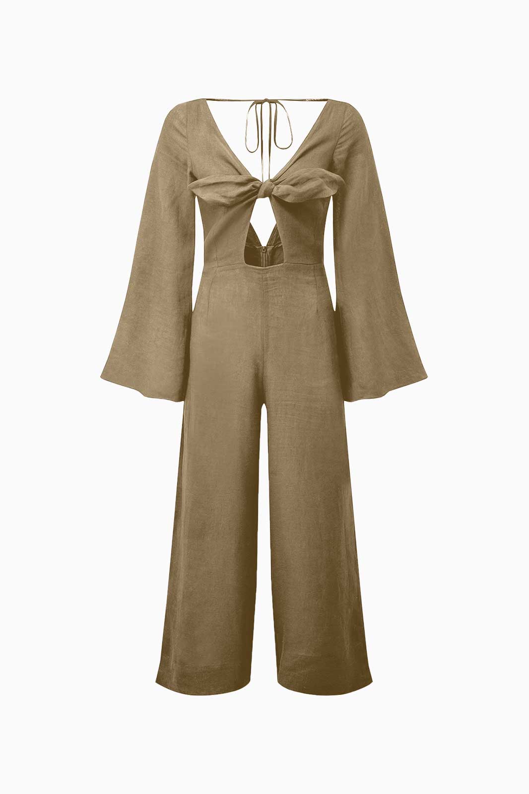 arkitaip Jumpsuits S / taupe The Greta Long-Sleeved Jumpsuit in taupe - Sample