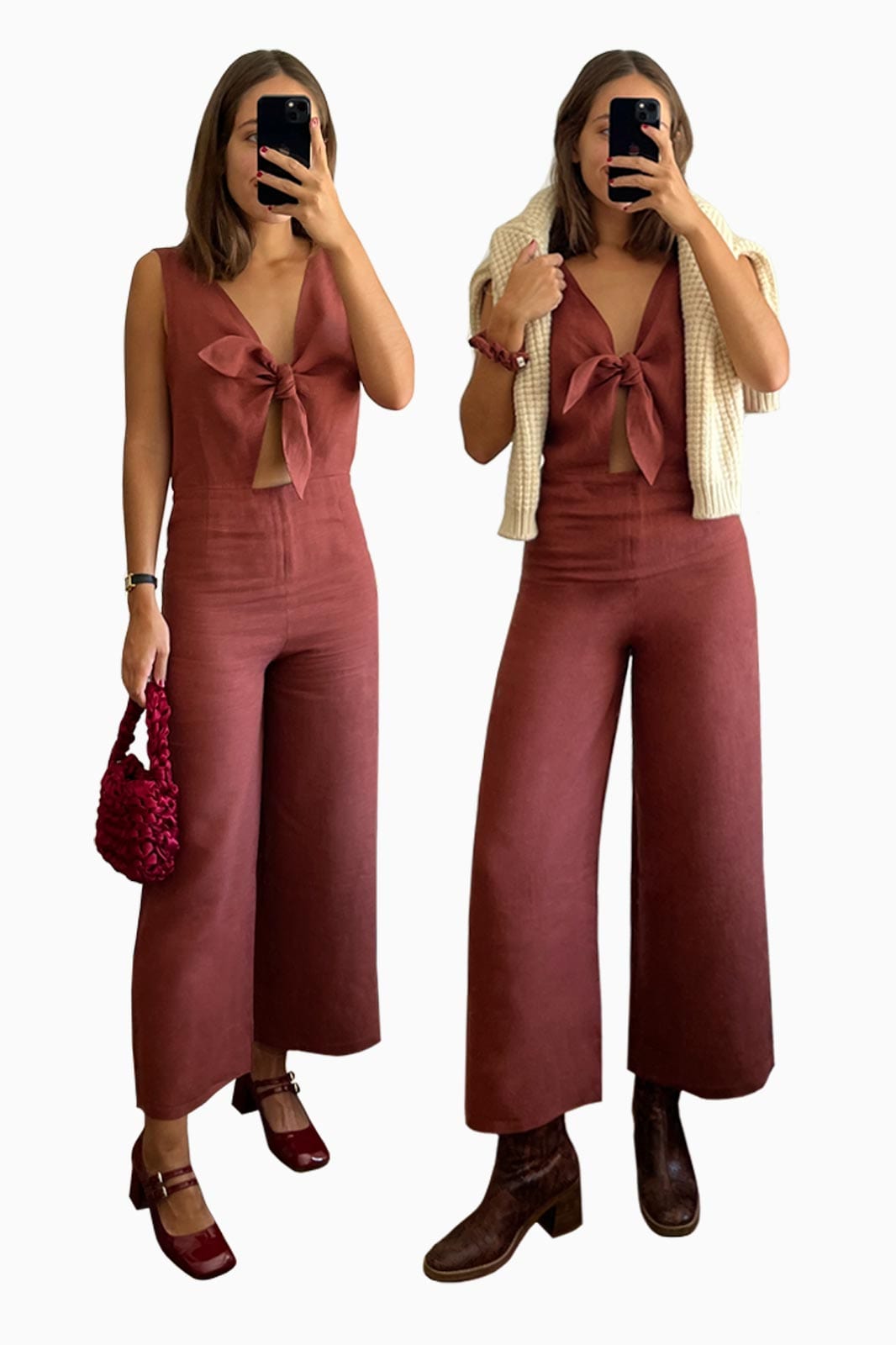 arkitaip Jumpsuits The Gretl Linen Jumpsuit in terracotta - Archive