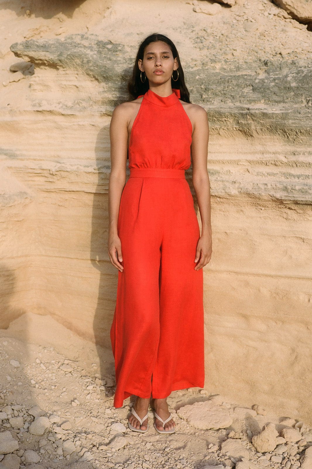 arkitaip Jumpsuits The Sofia Halterneck Jumpsuit in red