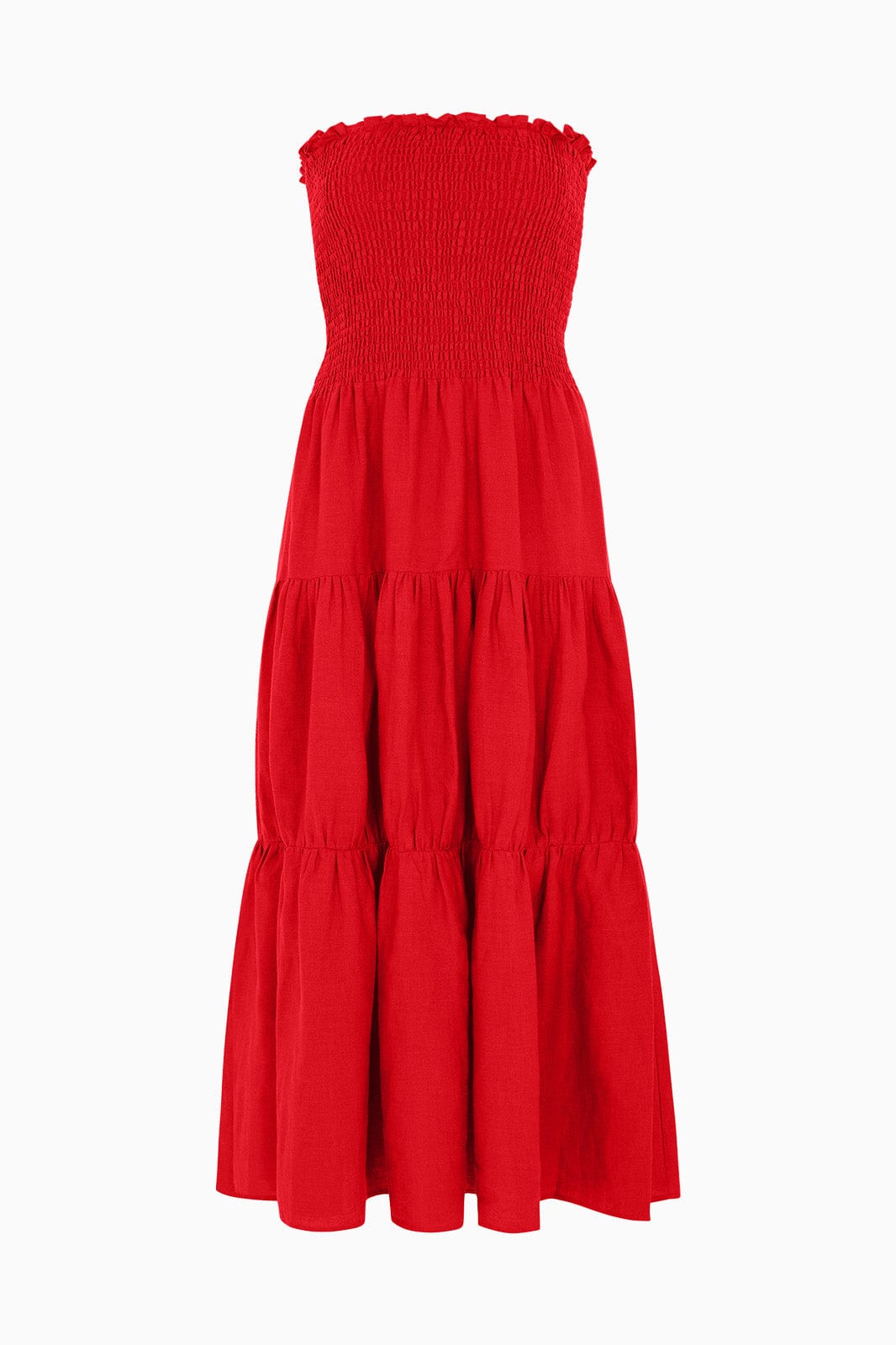 arkitaip Maxi Dresses red The Nini Smocked Bustier Dress in red
