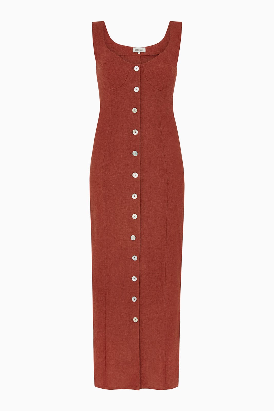arkitaip Maxi Dresses The Alice Bustier Dress in terracotta