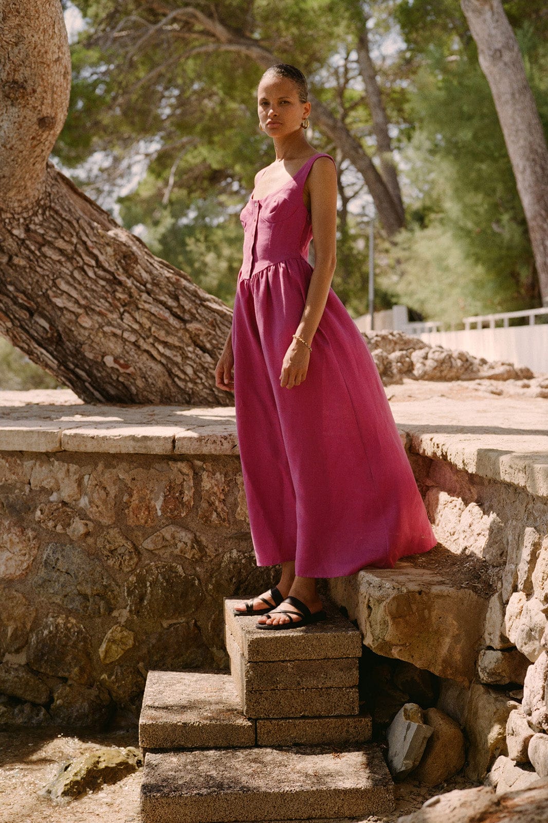 arkitaip Maxi Dresses The Allegra Bustier Maxi Dress in berry