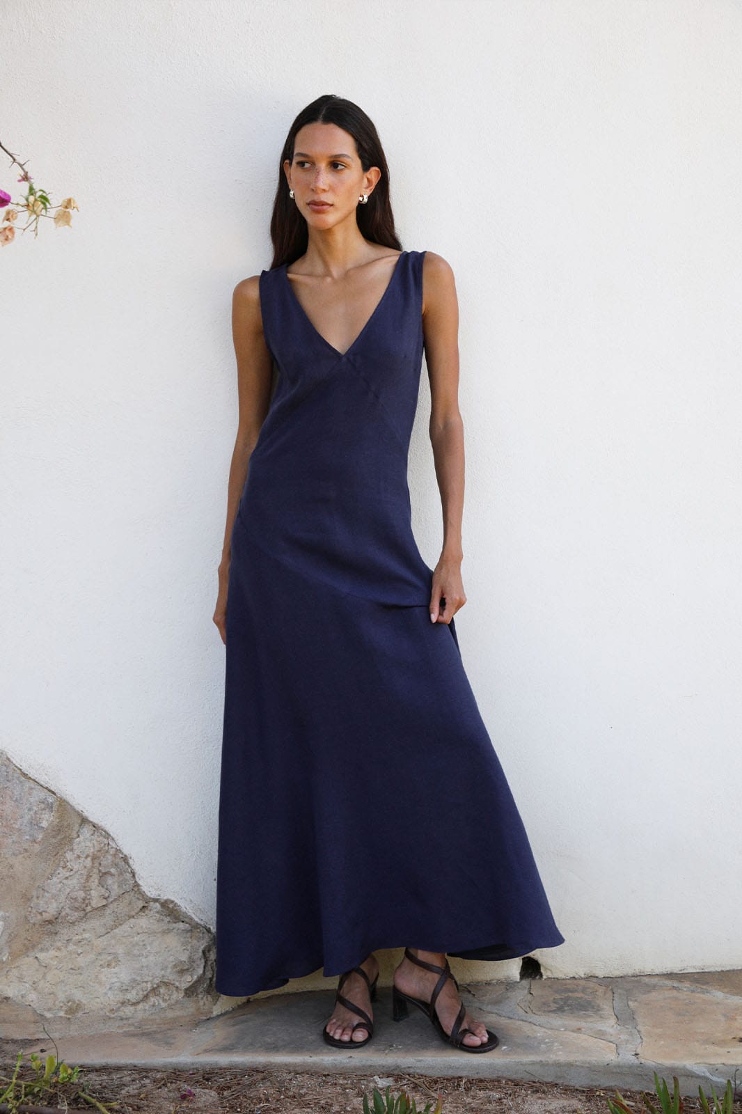 arkitaip Maxi Dresses The Athena Maxi Dress in navy blue