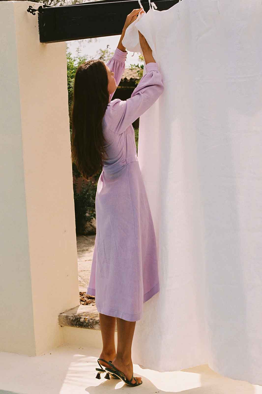 arkitaip Maxi Dresses The Garance Midi Wrap Dress in lavender