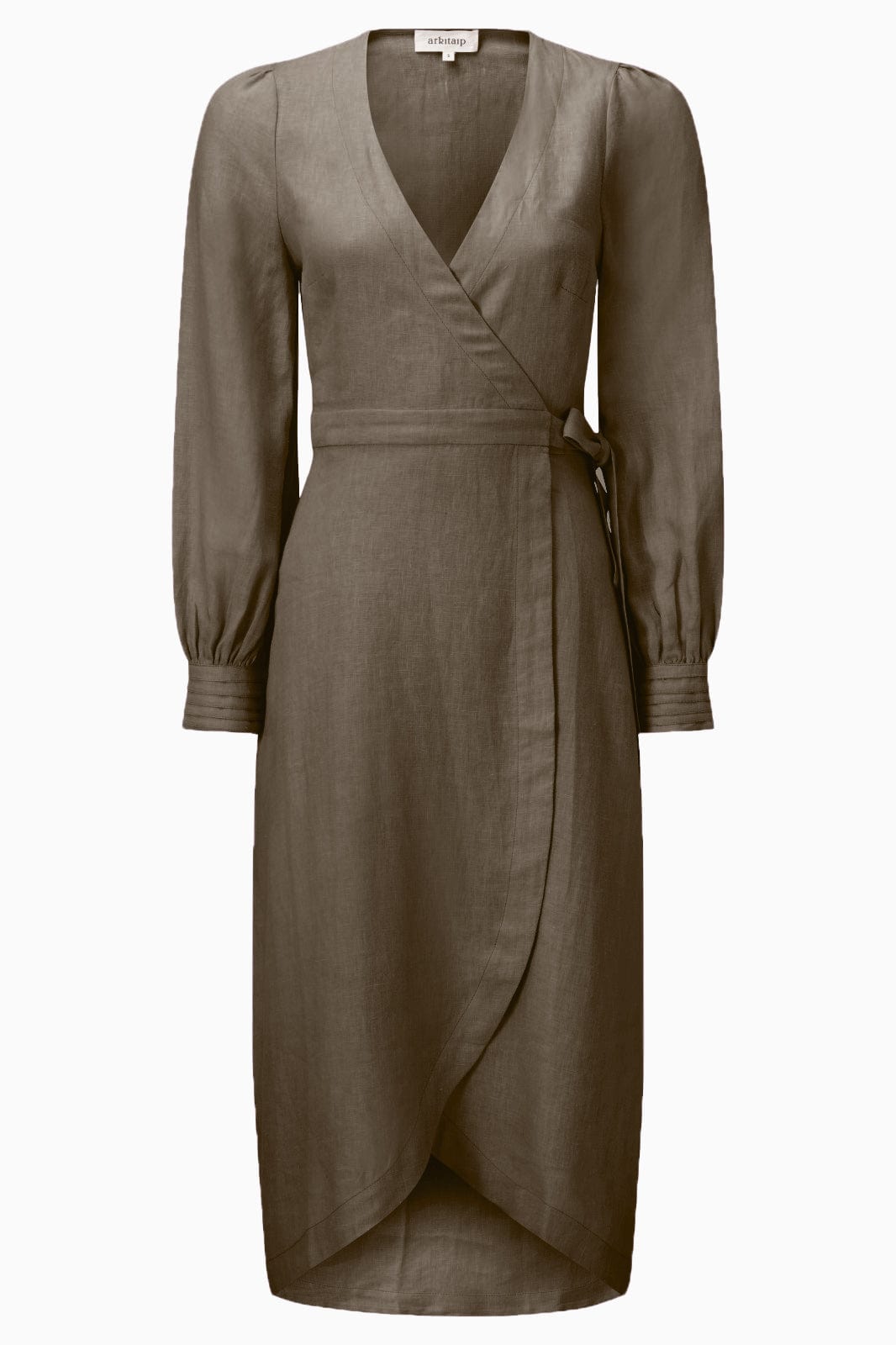 arkitaip Maxi Dresses The Garance Midi Wrap Dress in mocha