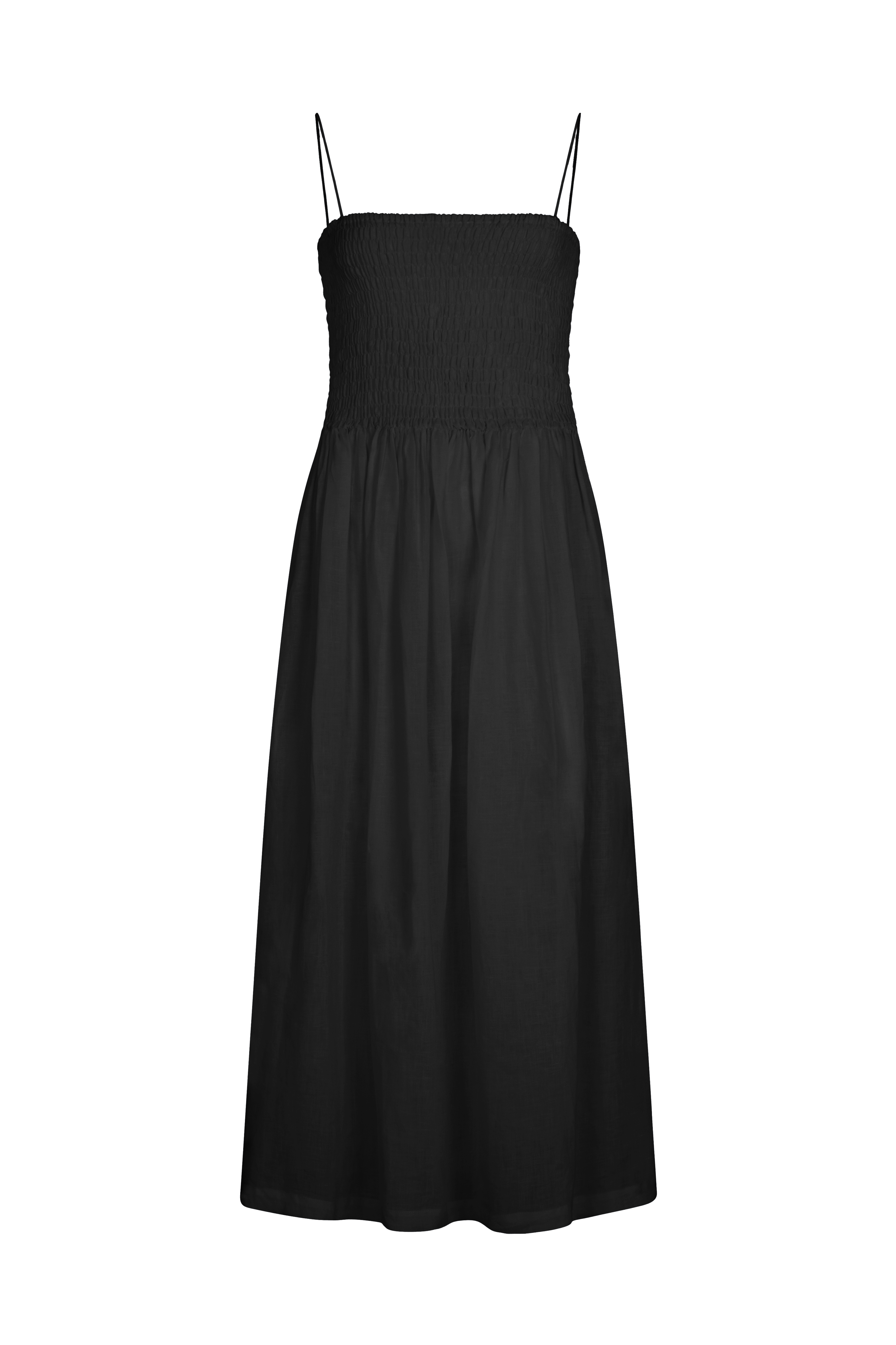 arkitaip Maxi Dresses The Harlow Smocked Maxi Dress in black
