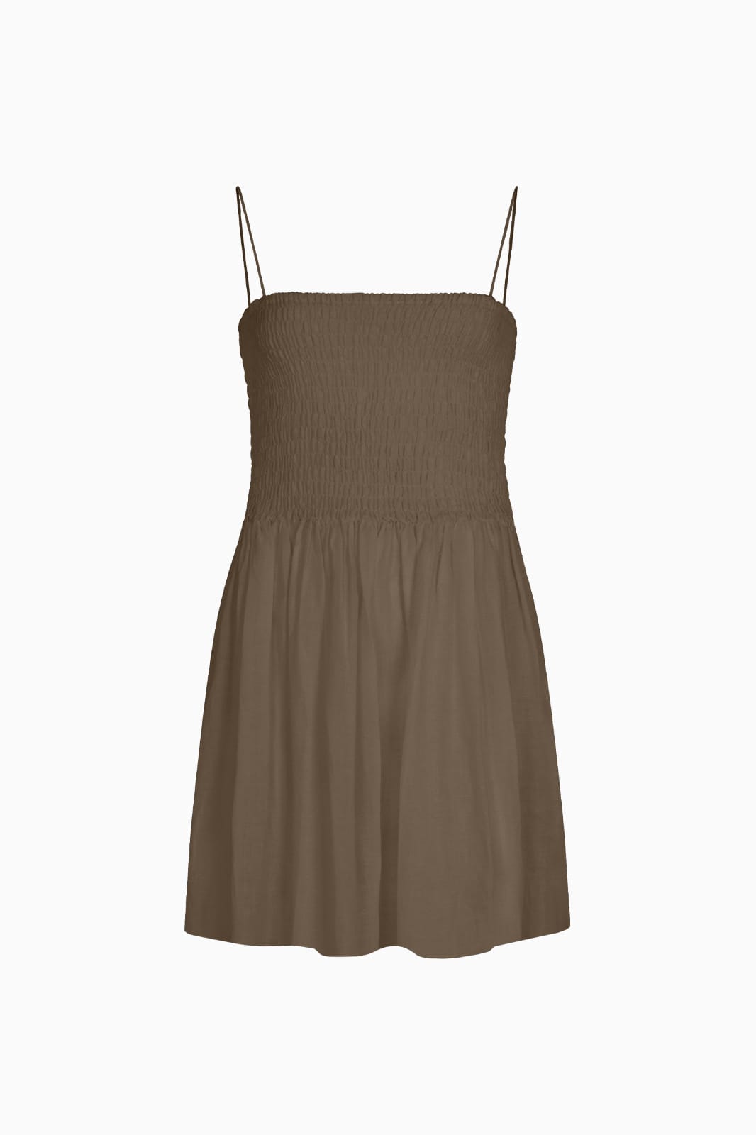 arkitaip Maxi Dresses The Harlow Smocked Mini Dress in mocha