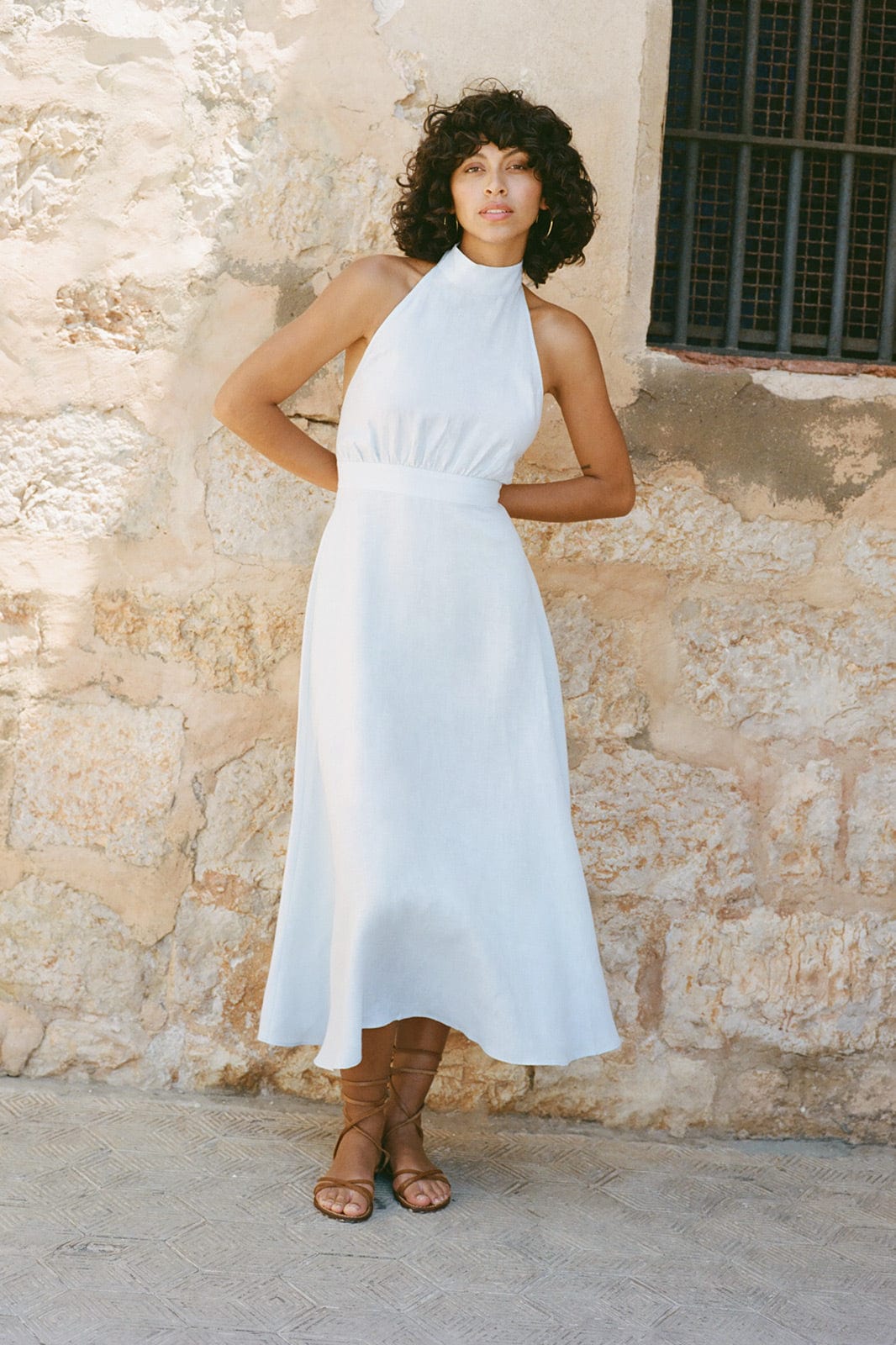 arkitaip Maxi Dresses The Isi Halterneck Dress in sky blue