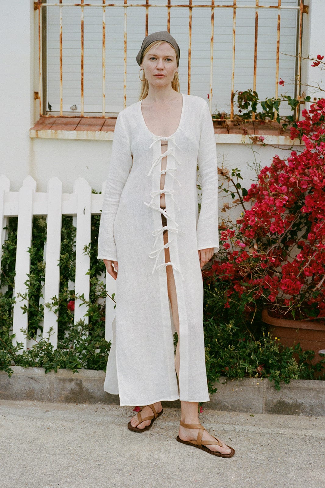 arkitaip Maxi Dresses The Michi Maxi Kaftan in off-white