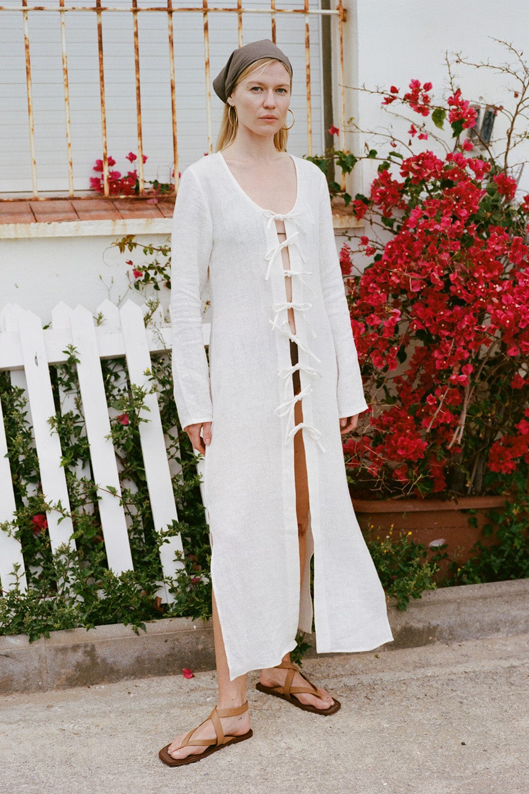 arkitaip Maxi Dresses The Michi Maxi Kaftan in off-white