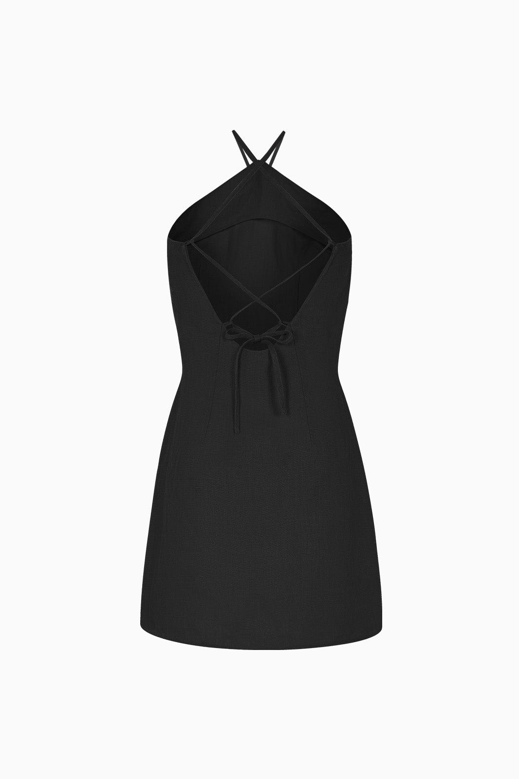 arkitaip Mini Dresses The Rita Mini Halterneck Dress in black