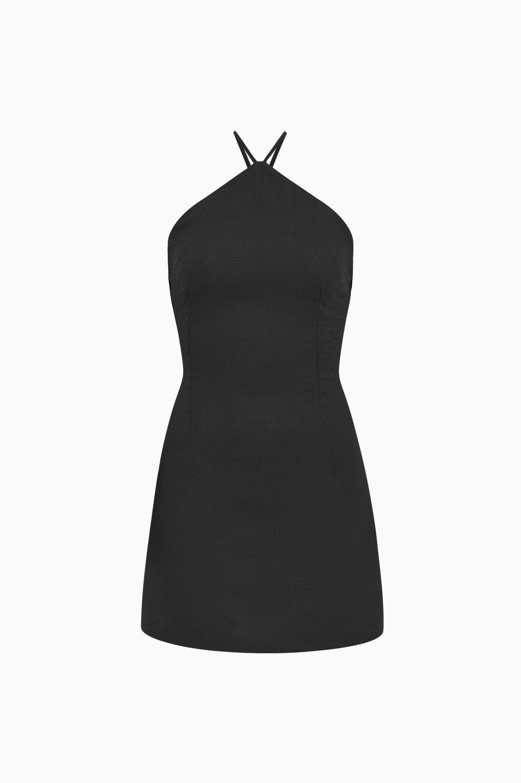 arkitaip Mini Dresses The Rita Mini Halterneck Dress in black