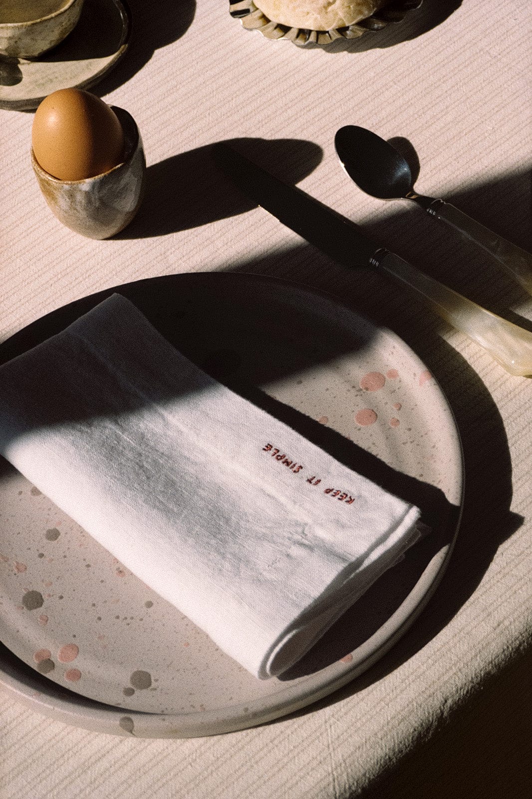 arkitaip Napkins White/Red Gratitude Linen Napkins - Set of 6