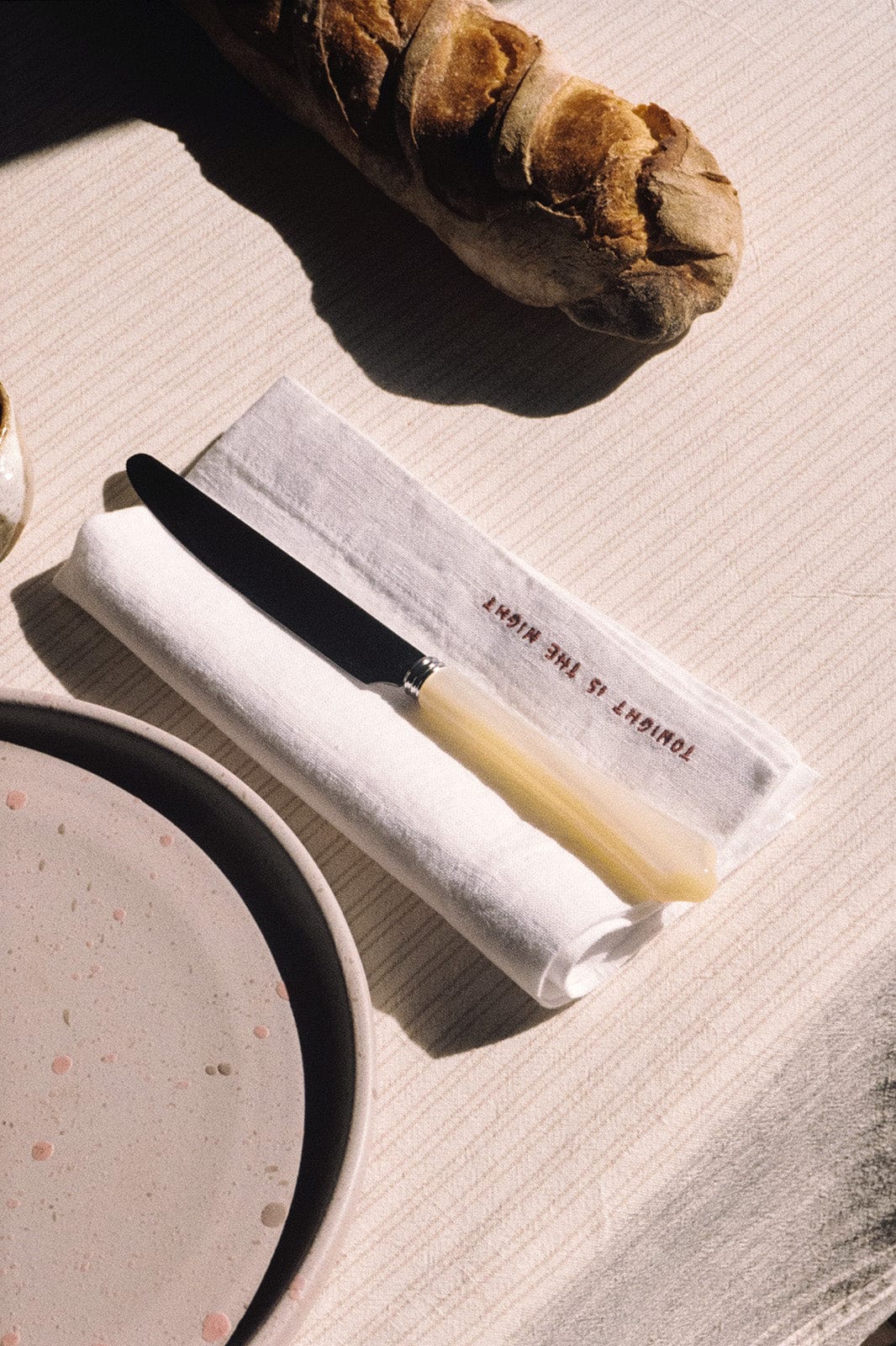 arkitaip Napkins White/Red Gratitude Linen Napkins - Set of 6